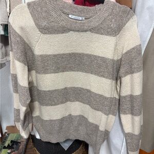 Staccato Women's Striped Sweater - Brown and Cream